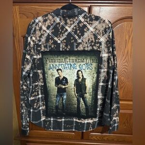 Florida Georgia Line Anything Goes upcycled flannel tee